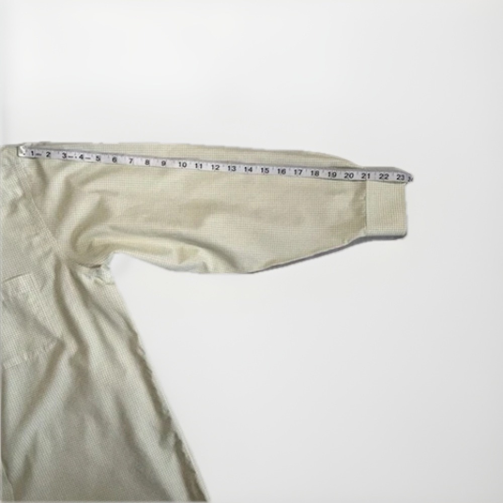 Brooks Brothers Dress Shirt Mens 16-2/3 Button Up Green White Check 346 No Iron - Picture 4 of 9